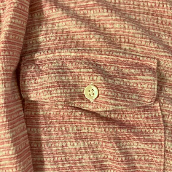 J. McLaughlin Heathered Pink Shirt / Blouse, Linen, Button Down 2 Pocket, Medium - Picture 3 of 6